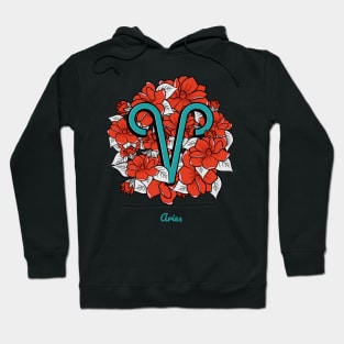 Floral Zodiac Sign Aries Gift Women Men Hoodie